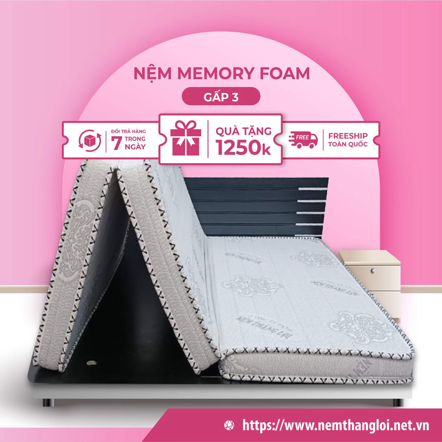 NỆM MEMORY FOAM THẮNG LỢI GẤP 3
