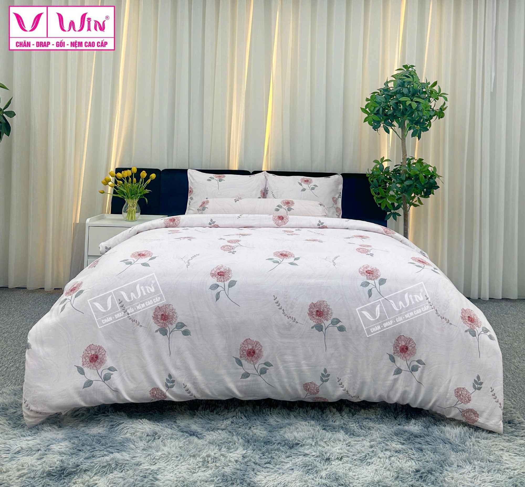 Bộ chăn ga Tencel cao cấp Thắng Lợi MSP819